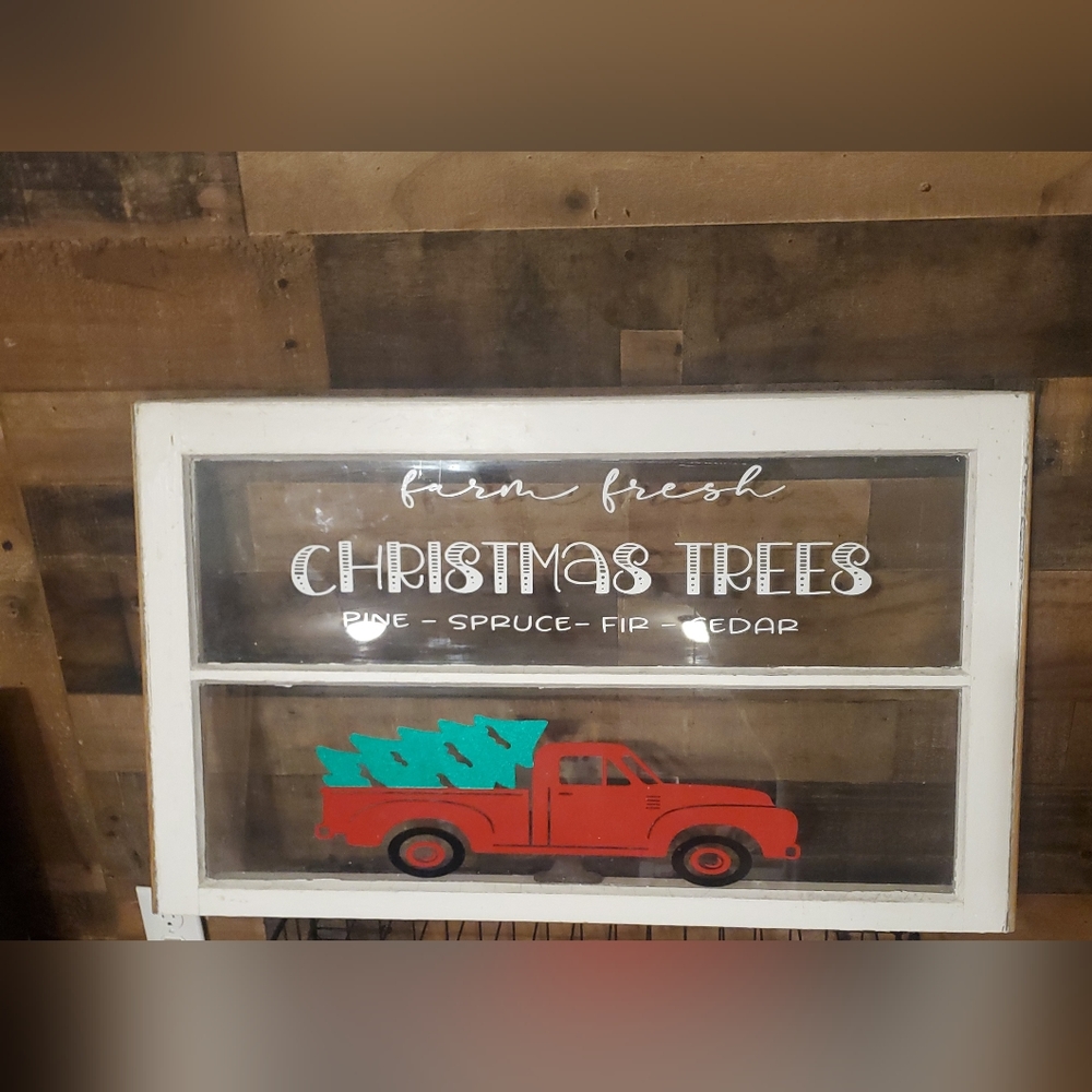 FARM FRESH CHRISTMAS WINDOW SIGN